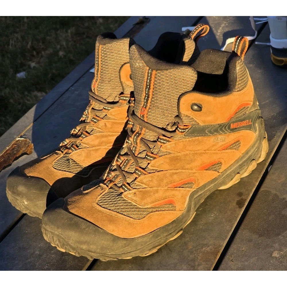 Merrell Moab 2 Mid Waterproof Hiking Boots Mens Brown Orange J06057